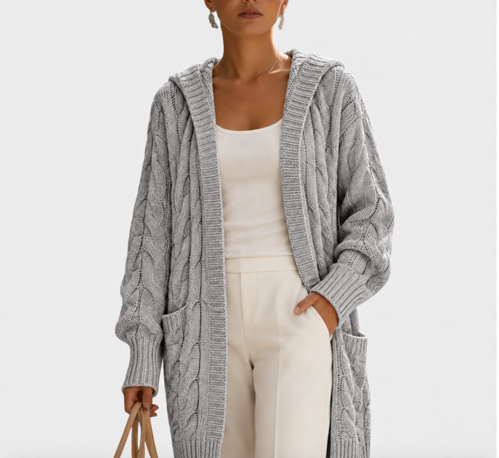 AVA | Figurschmeichelnde Long-Strickjacke