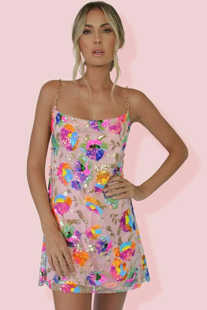 Rylee | Rückenfreies Paillettenkleid in Mini-Länge