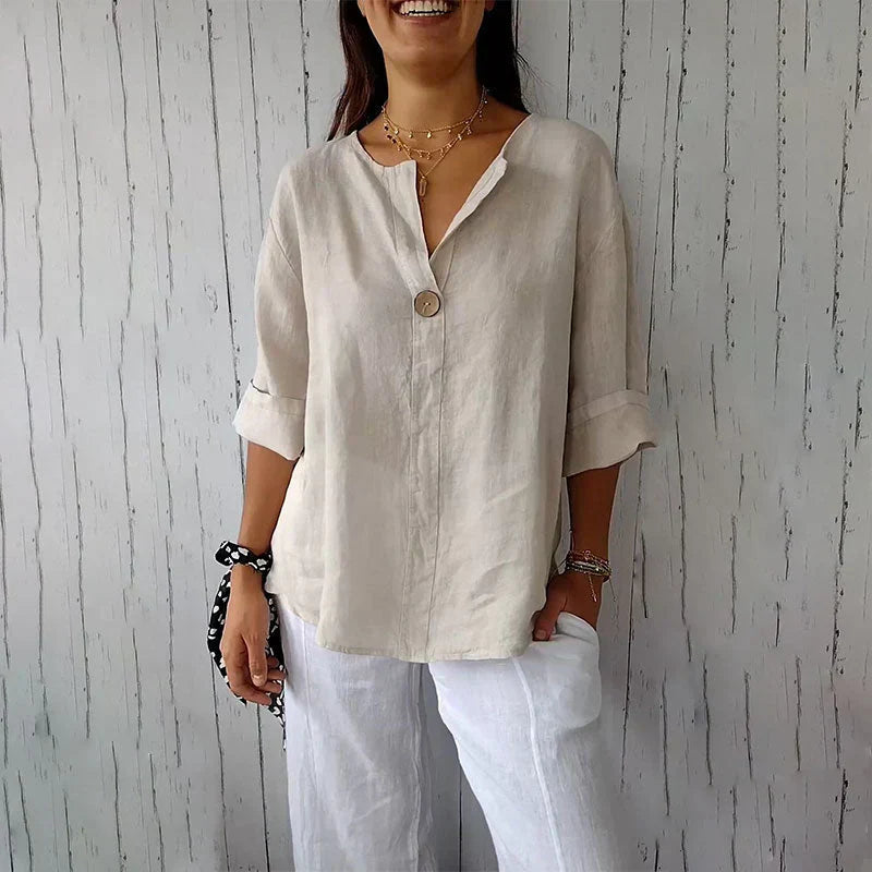 Carina | Damen-Bluse – Stilvoller V-Ausschnitt & Komfort