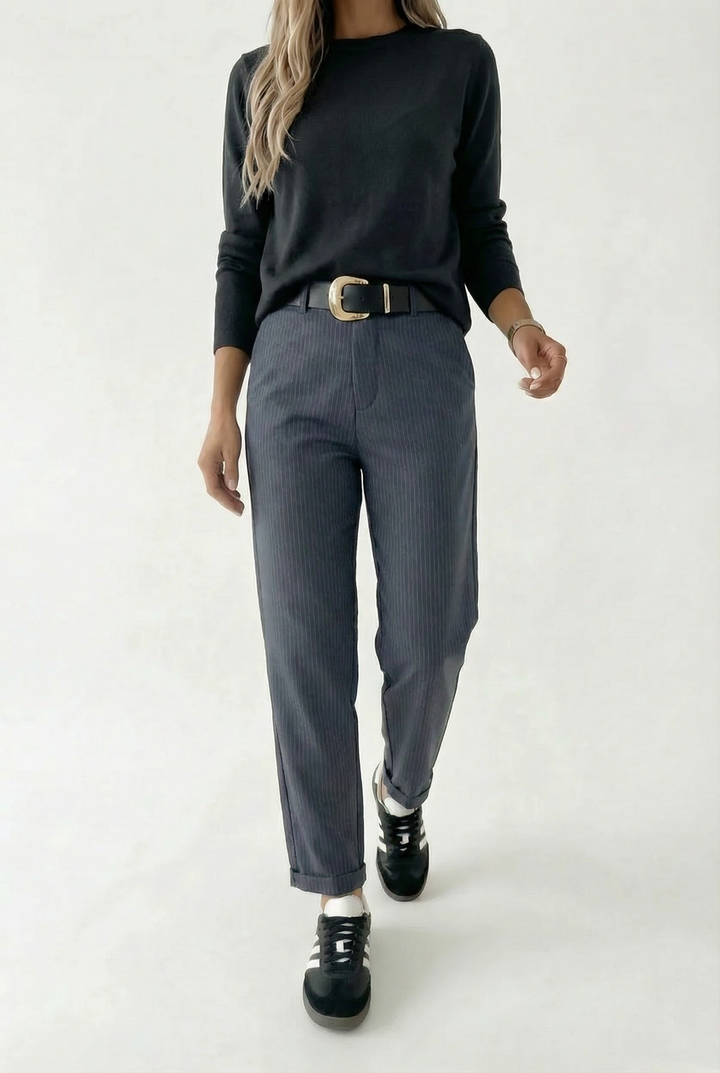 MATHILDA | ELEGANTE, FIGURSCHMEICHELNDE HOSE MIT STREIFEN