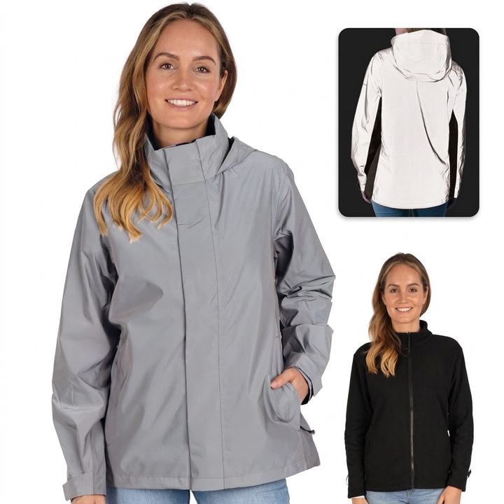 3in1 Smart Jacket Pro - Zertifizierte Schutzjacke, 100% reflektierend mit Fleece Zipp-In