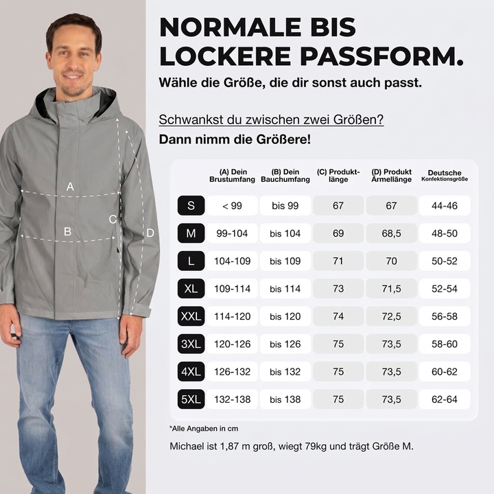 3in1 Smart Jacket Pro - Zertifizierte Schutzjacke, 100% reflektierend mit Fleece Zipp-In – Herren