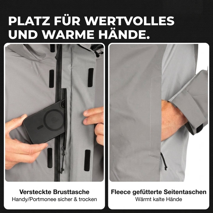3in1 Smart Jacket Pro - Zertifizierte Schutzjacke, 100% reflektierend mit Fleece Zipp-In – Herren