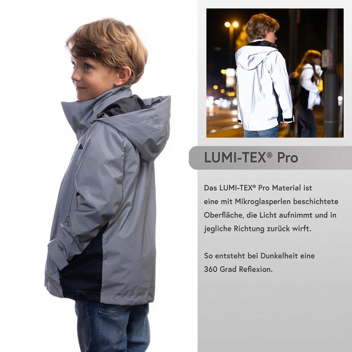 3in1 Smart Jacket – Reflektierende Jacke mit Fleece Zipp-In – Kinder