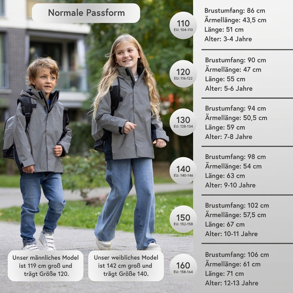 3in1 Smart Jacket – Reflektierende Jacke mit Fleece Zipp-In – Kinder