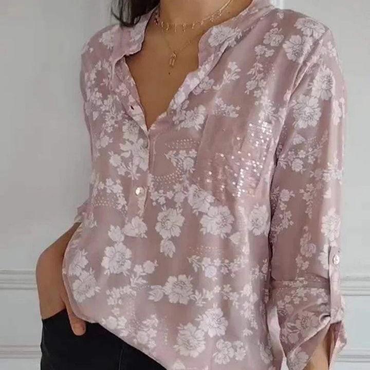 Friedlinde | Langärmelige Blumenbluse
