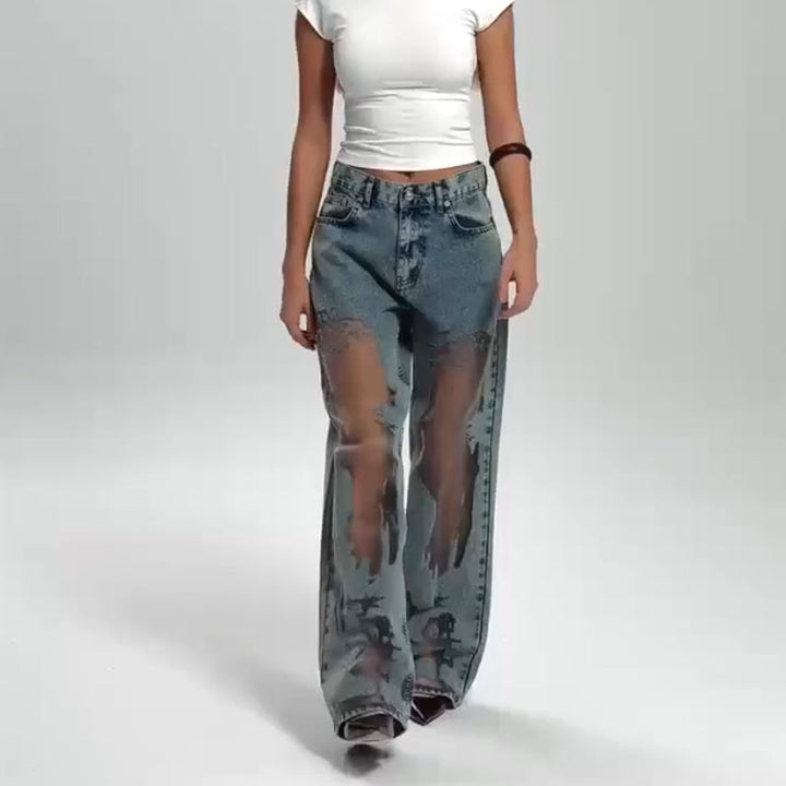 STELLA | JEANS MIT VINTAGE MESH PATCHWORK PRINT