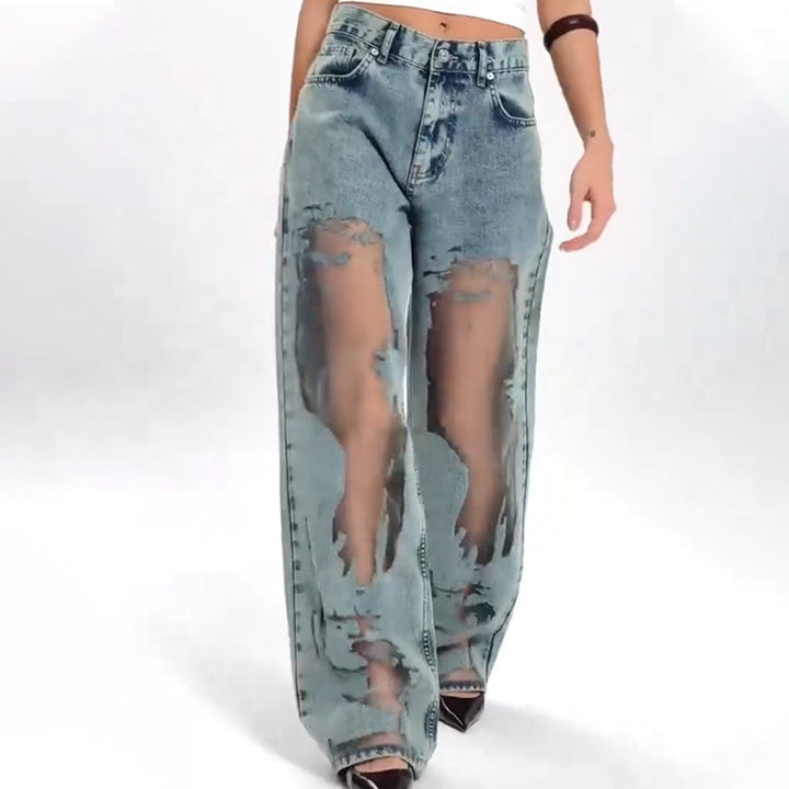 STELLA | JEANS MIT VINTAGE MESH PATCHWORK PRINT